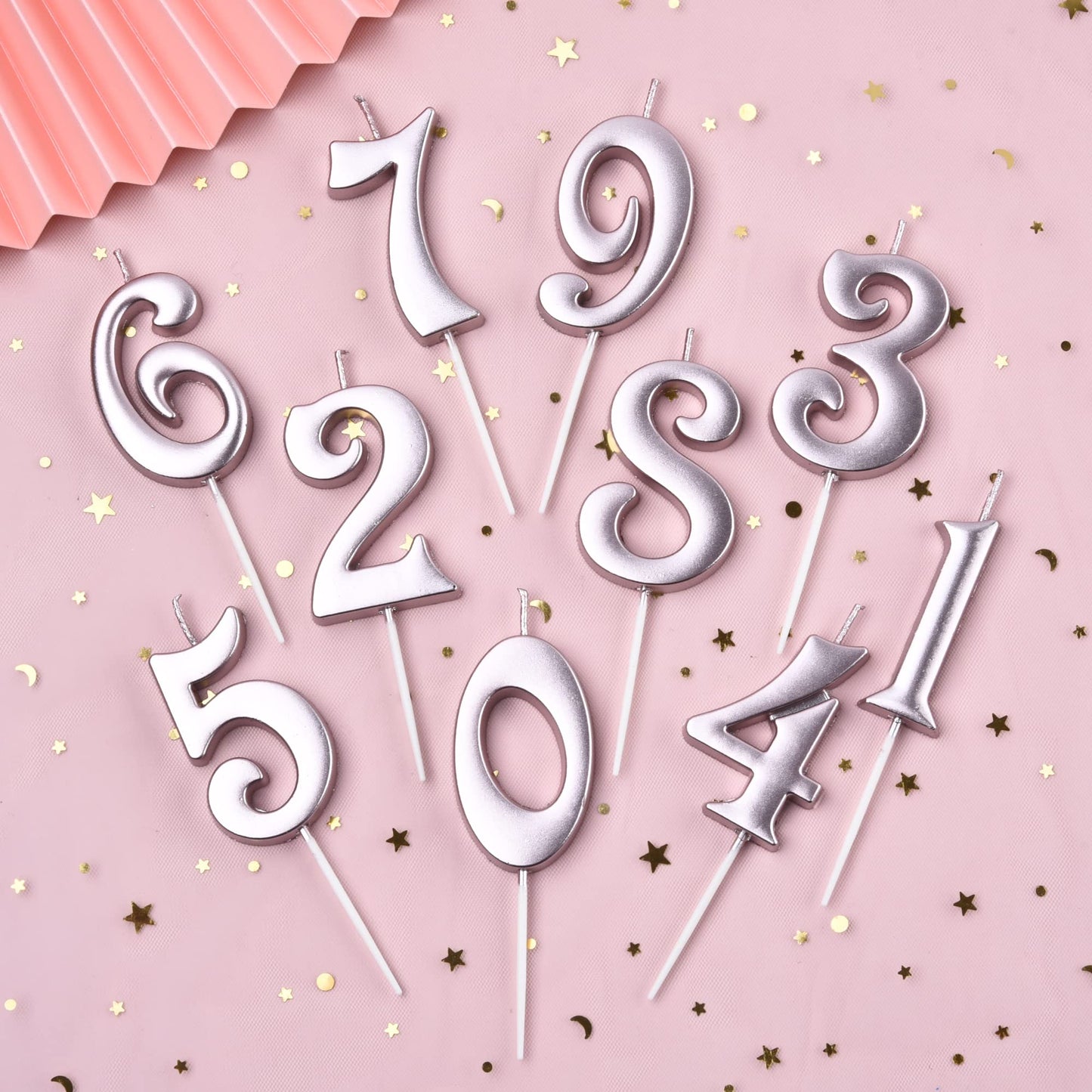 PHD CAKE 10-Count 0-9 Rose Gold Number Birthday Candles, Number One Birthday, Rose Gold Number Candles, Party Celebration, Baby