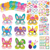 24 Sets Bunny Masks Craft Kits Easter Face Masks Diy Paper Easter Party Mask Art Sets Bunny Face Stickers For Kids Classroom Act