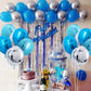 TONIFUL 30Pcs 18 Inch Balloons Large Blue and Silver Round Shape Foil Ballons Big Round Helium Mylar Decorations for Birthday We