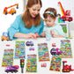 3D Puffy Car And Vehicle Stickers For Kids Toddlers, 6 Packs Reusable Foam Truck Stickers For Boys With Construction Trucks, Tra