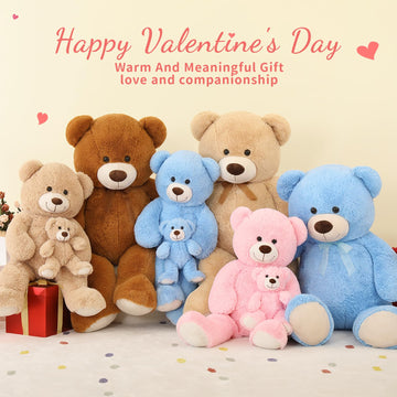 Tezituor Giant Teddy Bear Stuffed Animal 39In, Large Teddy Bear Mommy With Baby, Big Teddy Bear Stuffed Bear For Kids, Girlfriend On Valentine, Christmas, Baby Shower, Brown