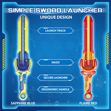 Infinity Nado Battling Toys Set with Stadium, 2 Spinning Tops & Launchers, Metal, Sapphire Blue & Flame Red, Model EU654181