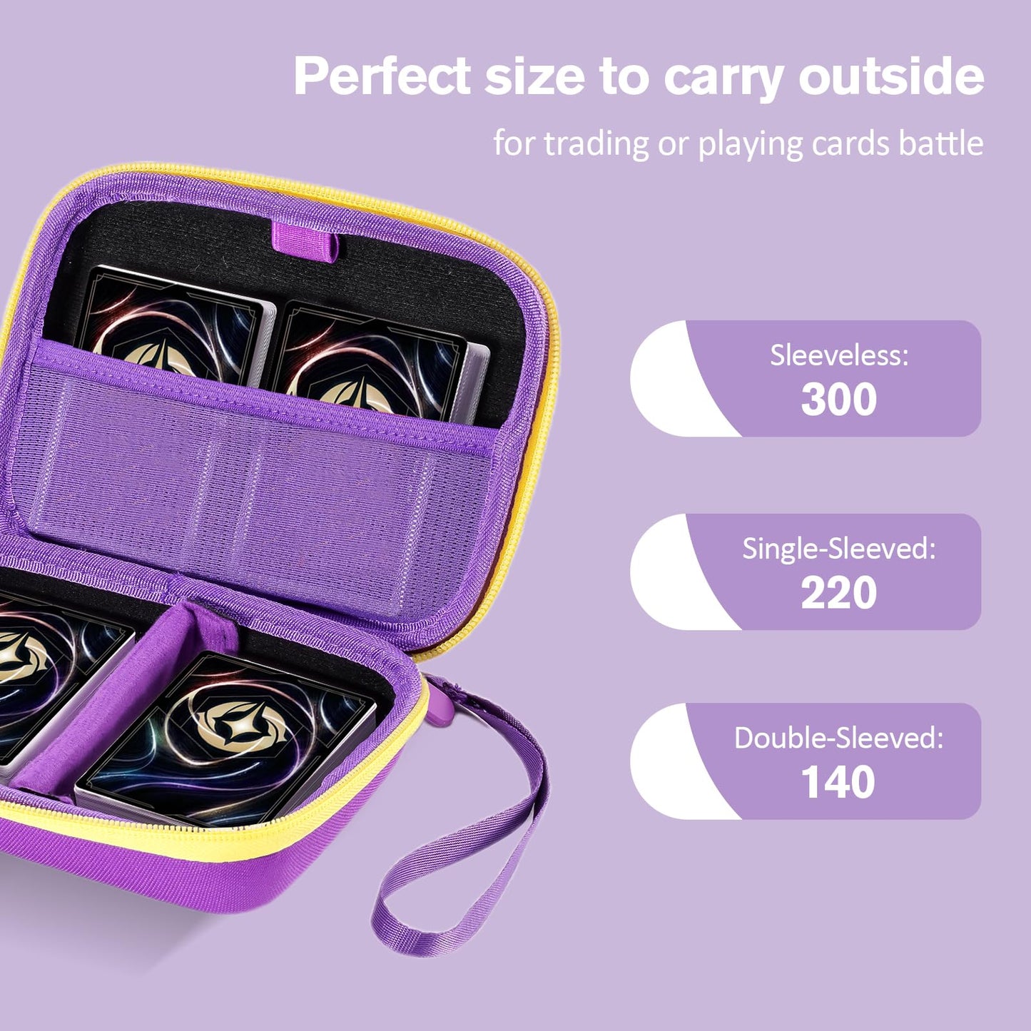 ProCase Collectible Trading Card Case, Hard Travel Carrying Storage Box Holds 300+ Cards for MTG, TCG, Yu-Gi-Oh, Lorcana, Holder