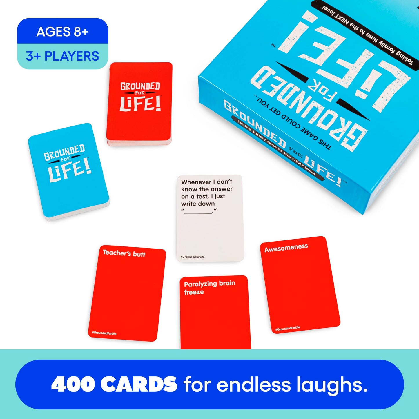 WHAT DO YOU MEME? Grounded for Life Family Card Game - Fun for Kids & Adults - Red & Blue - Model GFL433 - Paper Material