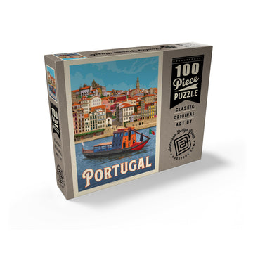 MyPuzzle Portugal: Porto District  Vintage Poster - enhanced 100 Piece Jigsaw Puzzle for mature-themeds