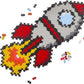 Plus Plus - Puzzle By Number Rocket Of 500 Pieces - Construction Set - Pp3930