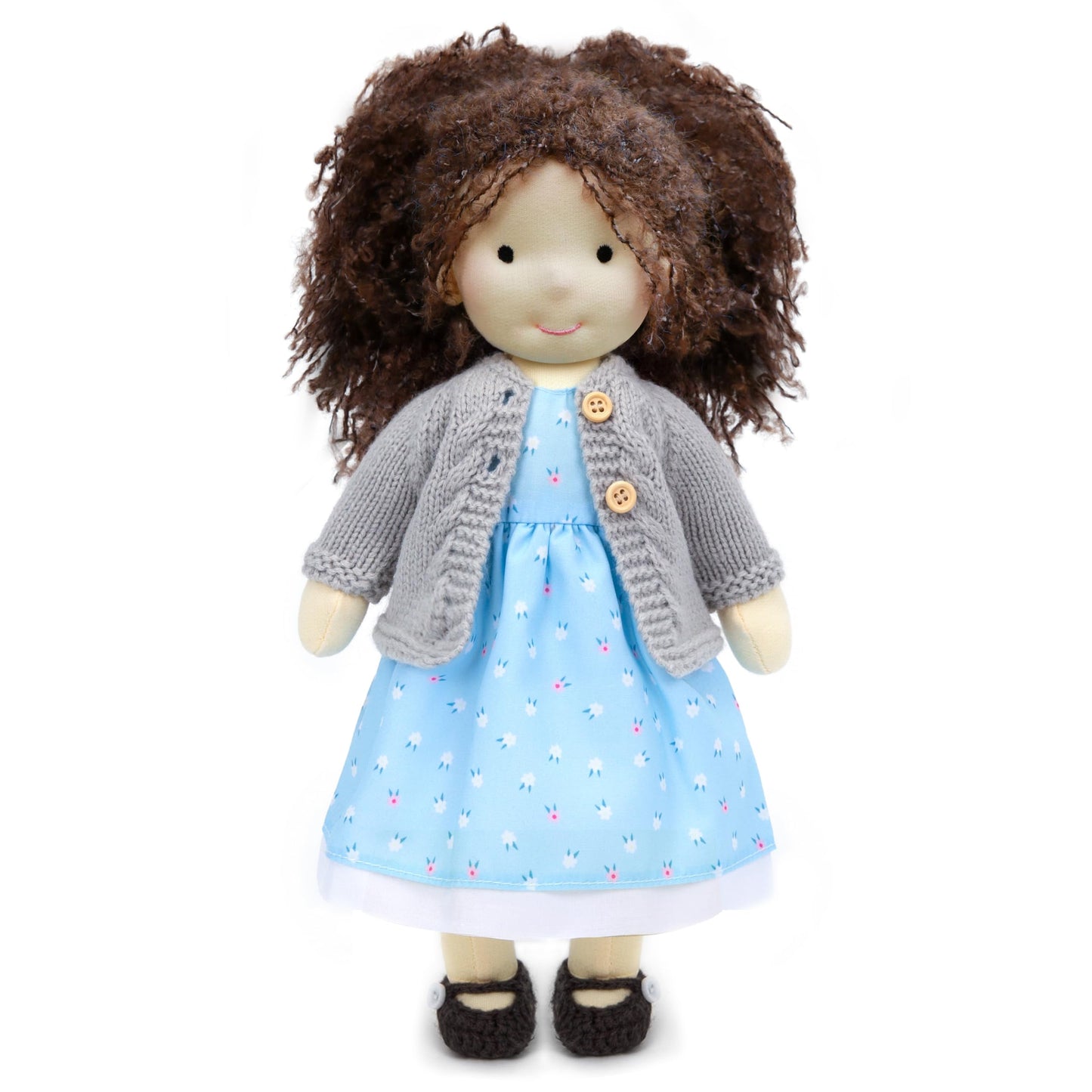 Blissfulpixie Handmade Waldorf Louise - 12'' Soft Girl Rag Doll With Cute Plush, Ideal First Doll For Babies & Toddlers