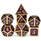 DnDnD Table Game Metal Dice Set, 7PCS D&D Metal Die with Metal Gift Box for Tabletop Games Dungeons and Dragons Dice (Dark Purpl