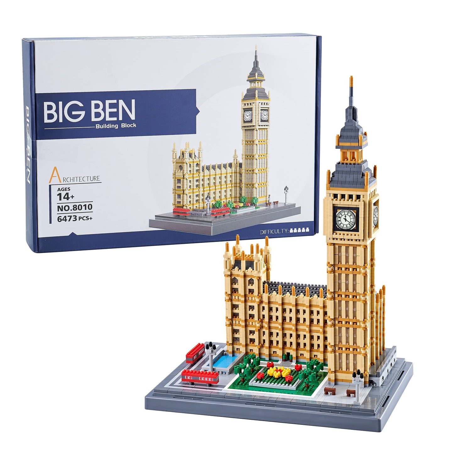 KLMEi Architecture Big Ben Micro Blocks Set - 6473 PCS Plastic Building Model for Ages 14+