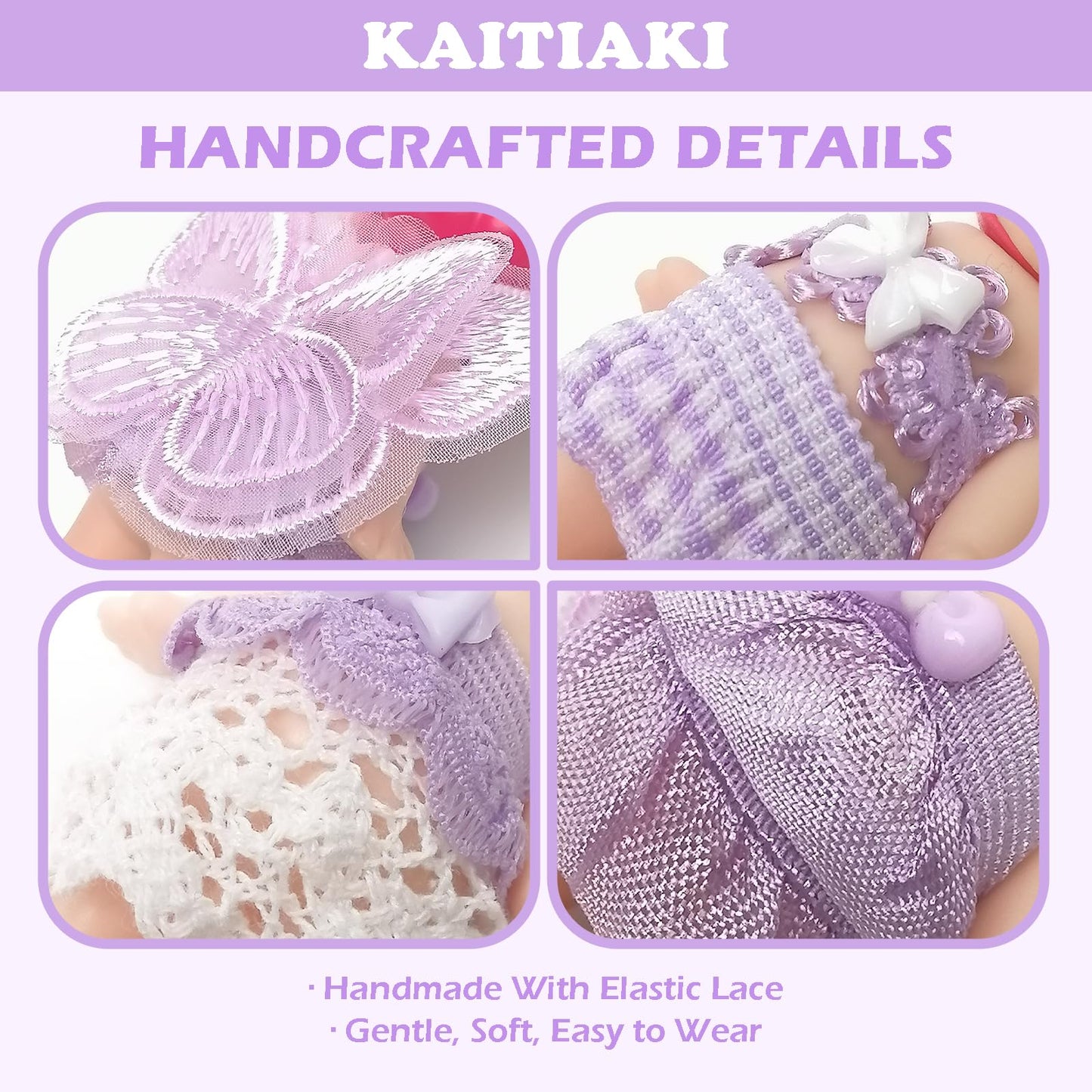 4 Sets Mini Doll Clothes for Sonny Angel  Tops and Skirts Fit for 3 Inch Collectible Dolls for mature-themed Collectors  Designed for Display and Decoration (Lavender Whimsy)