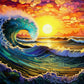 Tulip N Turtle Wave W Diy Acrylic Paint By Number Kit For Adults Beginner Canvas Painting By Number Acrylic Painting. Wall Deco