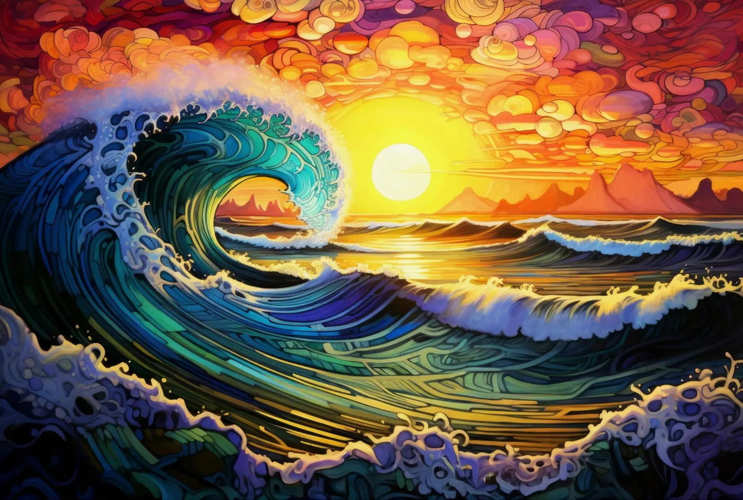Tulip N Turtle Wave W Diy Acrylic Paint By Number Kit For Adults Beginner Canvas Painting By Number Acrylic Painting. Wall Deco