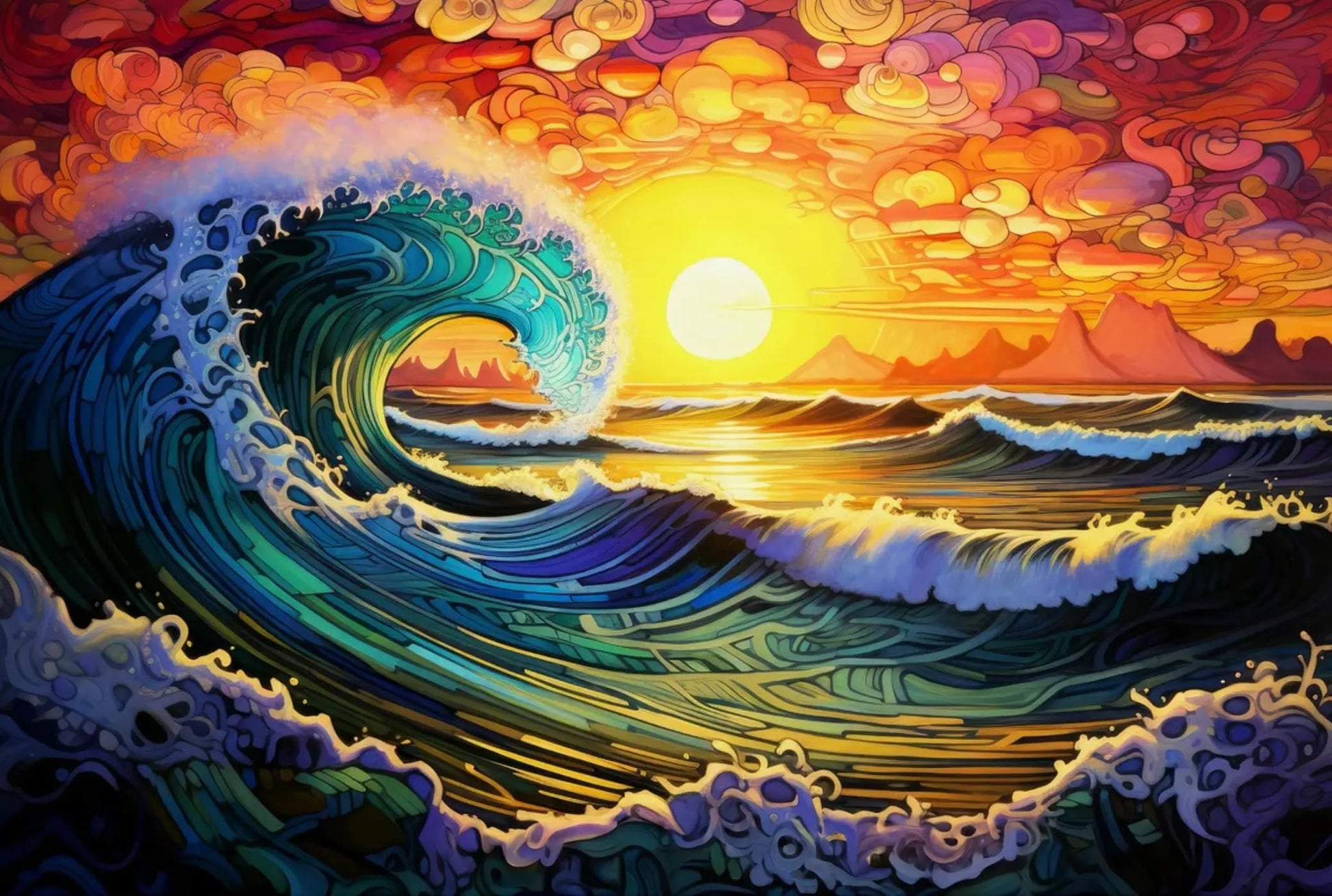 Tulip N Turtle Wave W Diy Acrylic Paint By Number Kit For Adults Beginner Canvas Painting By Number Acrylic Painting. Wall Deco