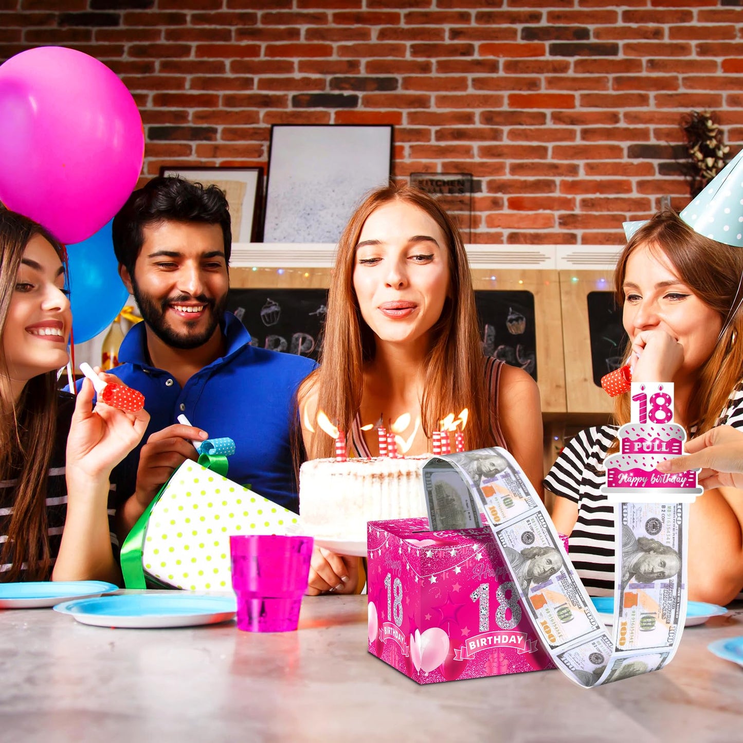 18Th Birthday Gifts For Girls Hot Pink 18Th Birthday Money Box For Cash Gift Pull Surprise Birthday Money Gift Boxes With Pull O