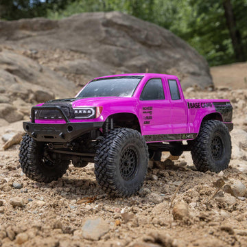 Axial RC Truck 1/24 SCX24 Base Camp 4x4 Rock Crawler Brushed RTR (Everything Needed to Run is Included) - Pink, AXI-1219T3