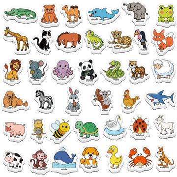 Kasfalci 40 Animal Magnets,Refrigerator Fridge Magnets For Kids,Magnetic Animal Toys For Toddlers,Learning Games,Speech Therapy