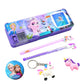 Lazylines Frozen Art Pencil Box Integrated Sharpener And Calculator, Magnetic Lock, Dual Compartments, Cartoon Stationery Case S