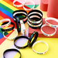Junebrushs 42Pcs Rainbow Gay Pride Silicone Bracelets Lgbt Support Rubber Wristbands For Pride Day Month Parades Decorations Par