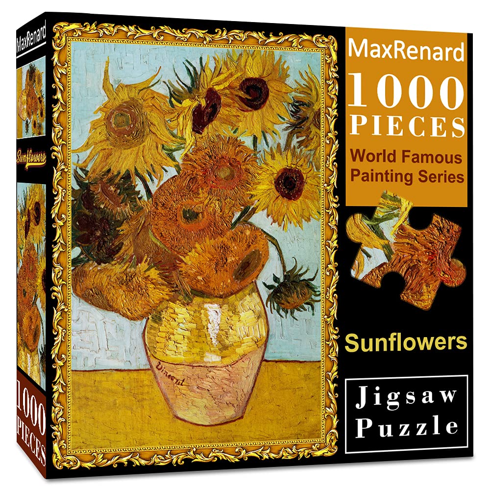 MaxRenard Game Jigsaw Puzzle 1000 Pieces and Up for mature-themed Fine Art Collection Toy Van Gogh Sunflowers