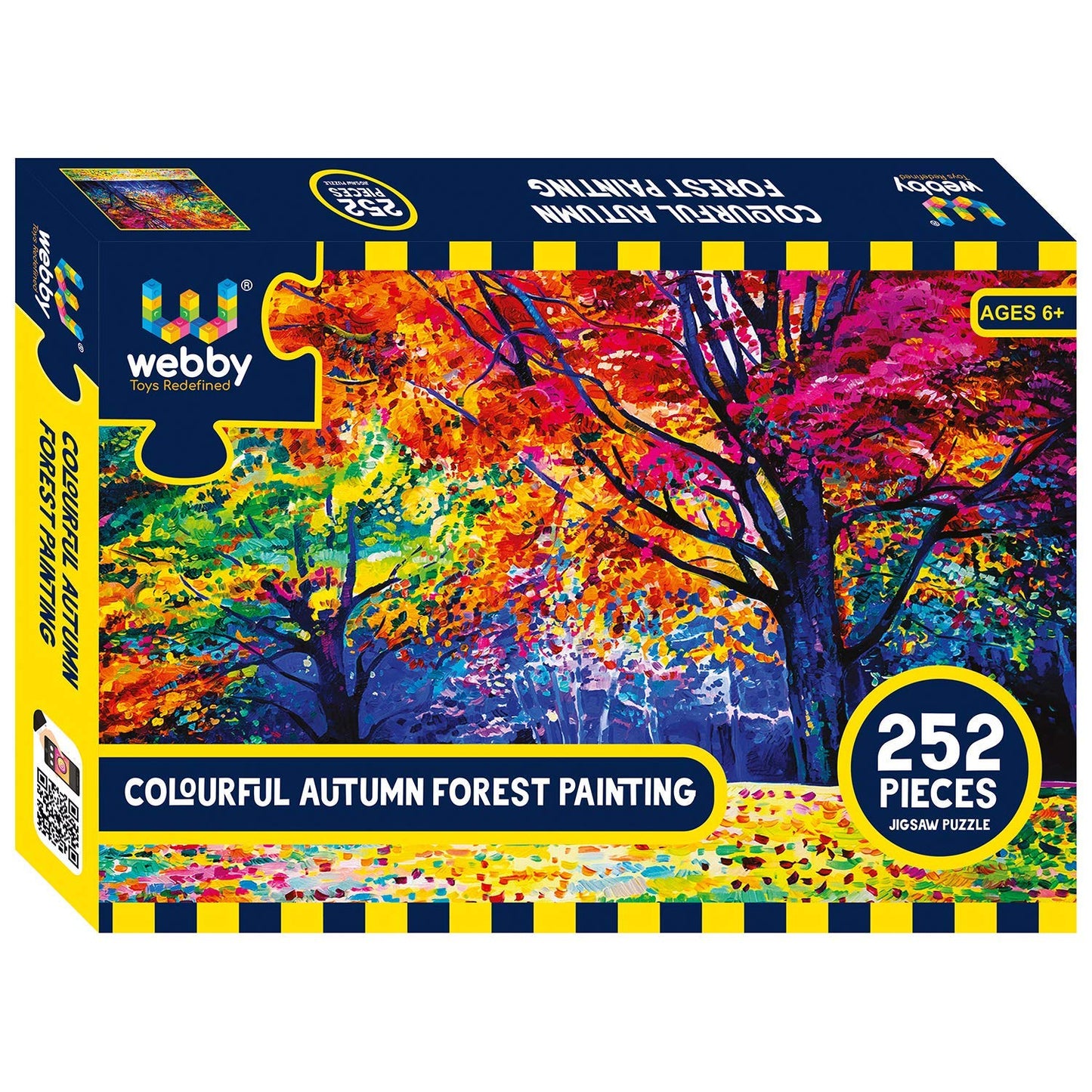 Webby Colourful Autumn Forest Painting Jigsaw Puzzle For Kid, 252 Pieces