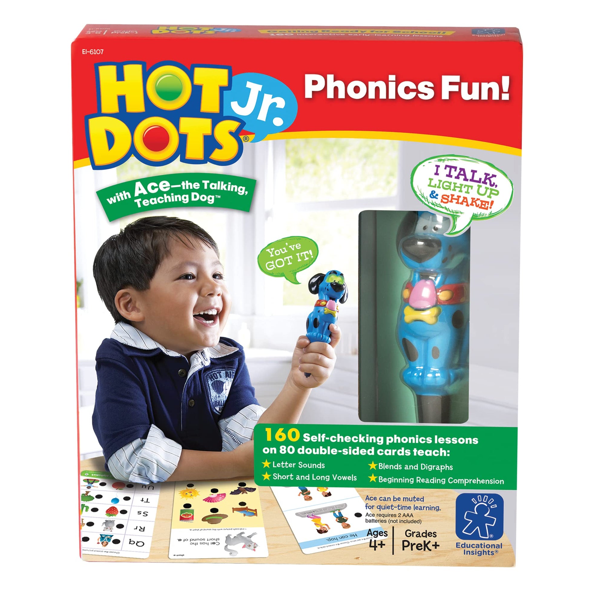 Educational Insights Hot Dots Jr. Phonics Fun Set With Interactive Pen, Learn To Read Workbook, 160 Lessons For Homeschool & Cla