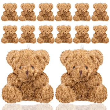 Wxj13 12 Plush Mini Teddy Bears - 4 Inch Soft Stuffed Animals For Graduation, Birthday, Wedding, Baby Shower Decorations, Party