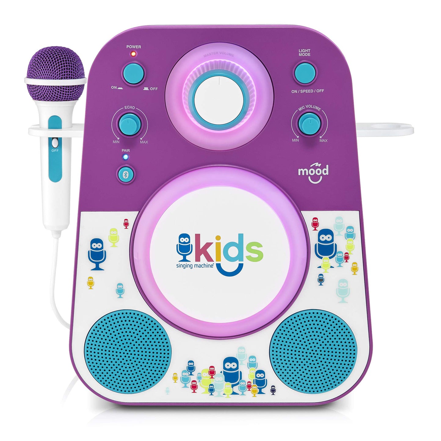 Singing Machine Kid'S Singing Machine Kids Smk250Pb Mood Led Glowing Bluetooth Sing-Along Speaker With Wired Youth Microphone Do