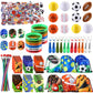 Fulmoon 140 Pcs Sports Party Favors Include Sports Drawstring Bag Mini Foam Sports Balls Bendable Pencil Sport Wristband Keychai