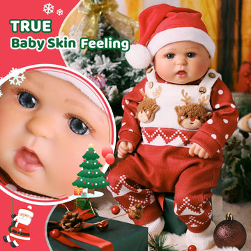 Babeside Festive Style Lifelike Reborn Baby Dolls - 20 Inch Feeling Realistic-Newborn Baby Dolls, Real Life Xmas Baby Dolls With Gift Box And Toy Accessories Gift For Kids Age 3+
