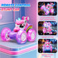 Innofans Unicorn Remote Control Car for Girls, 360 Rotating 4WD Stunt RC Cars with Cute Cool LED Lights, Rechargeable Car Toys B