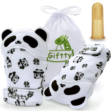 Giftty Baby Teething Mitten Chew Mitt Baby Teether Glove Teething Toy Self Soothing Teether, Teething Pain Relief Soothing Toy, 