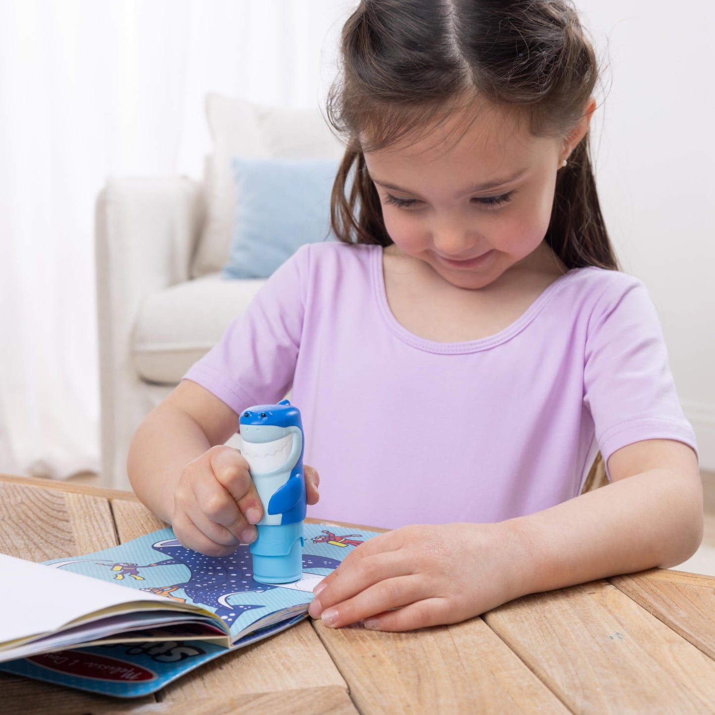 Melissa & Doug Sticker Wow! Shark Bundle: 24-Page Activity Pad, Sticker Stamper, 500 Stickers, Mini Pad, Arts and Crafts Fidget