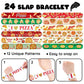 BOIKOKY 60 PCS Pizza Party Favors Set - 36 Temporary Tattoos & 24 Slap Bracelets, Multicolor, Ideal for Kids' Birthday Parties & Rewards