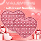 Petbsnvb Pink Heart Shaped Pop Bubble Valentines Fidget Toy With Letters And Numbers, Xmas Gift Sensory Toy With Alphabets Kids Birthday Party Classroom Prize Stress Reliever