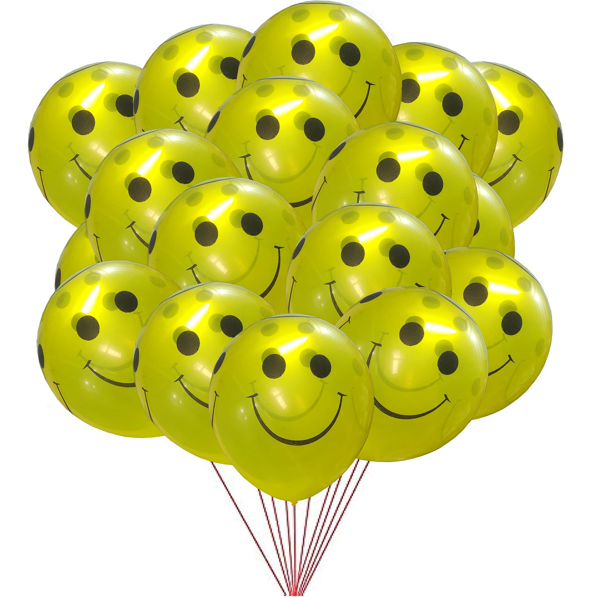 TOYXE Smiley Printed Latex Rubber Balloons Yellow Pack of 30 Pcs