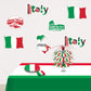 Beistle 53674 Italian Cut Outs 14 Piece Italy Decorations International Around The World Party Supplies, 12-16, Red/White/Green/
