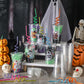 Qinyoung 24 Set Creative Halloween Classroom Favor Trick or Treat Plastic Cup with Lid Colorful Straw Sticker and Raffia Treat L