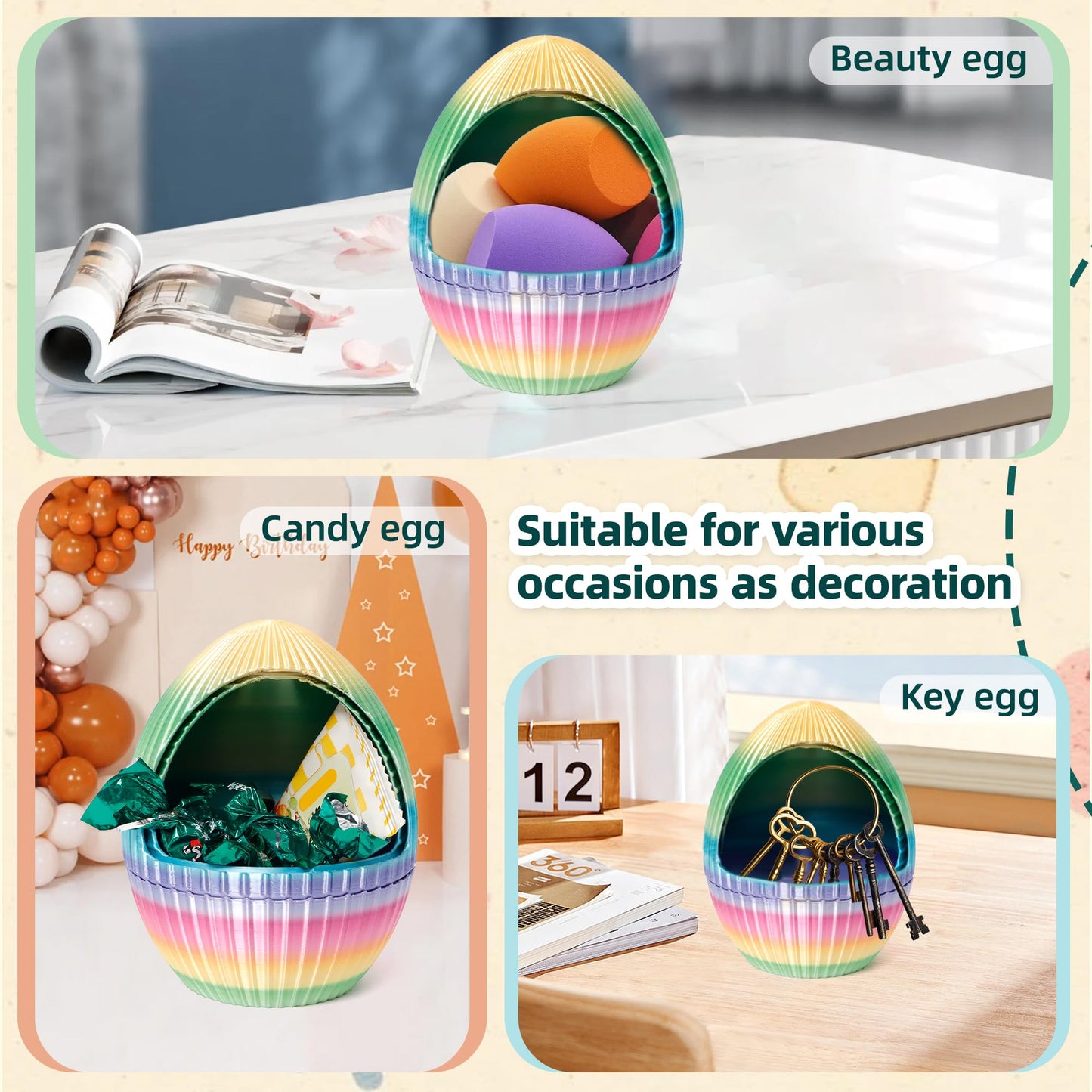 Flavery 3D Printed Snake With Egg - Gear Egg With Snake Inside, 24Inch Flexible Snake, Cute Rotary Egg, 3D Printed Gift Toys, Fi