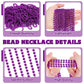 100 Pcs Purple Beads Necklaces, Mardi Gras Beads Necklaces, 33'' Round Beaded Bulk Parade Throw Accessories Set, Beads Necklaces