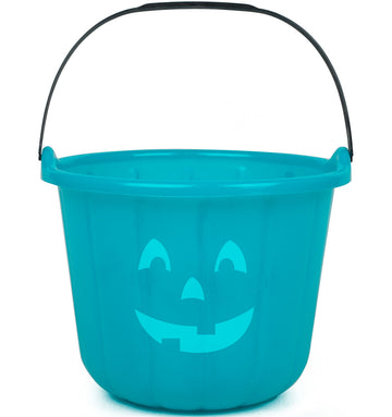 Teal Pumpkin Halloween Trick or Treat Bucket 8.5 in (1 Pack)-Official Teal Pumpkin Project Allergy-Friendly Candy Pail Accessory