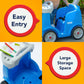 Simplay3 Roll And Stroll Quiet Ride-On Toddler Toy Push Car, With Seatbelt, For Toddlers Ages 1.5-4 Yrs., Blue
