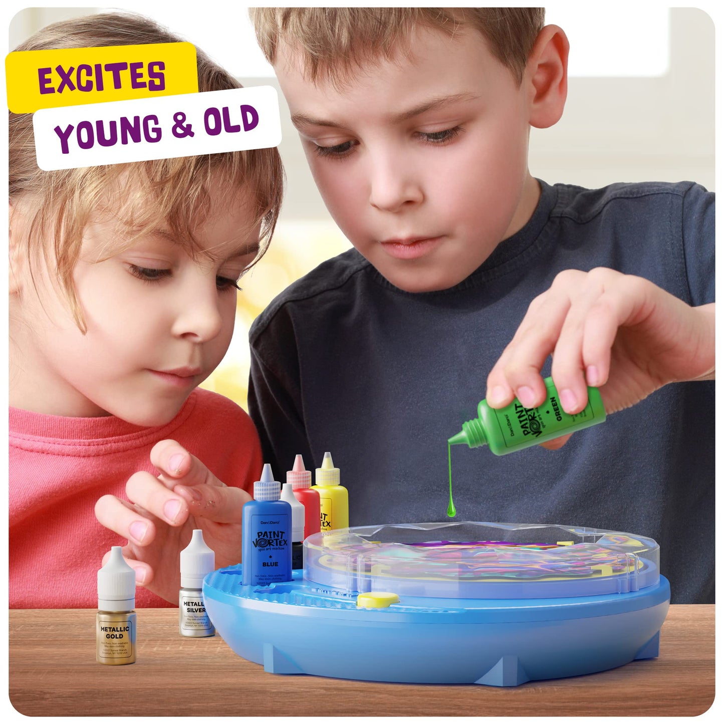 Dan&Darci Paint Spin Art Machine Kit - Arts & Crafts for Kids Ages 6-9 - Multi-Color Painting Spinner Toys - Great Birthday Gift Idea