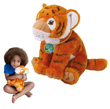 Ecobuddiez - Tiger From Deluxebase. 12 Inch Tiger Plush Toy. Eco Friendly Child Safe Tiger Stuffed Animal Made From Recycled Plastic Bottles.