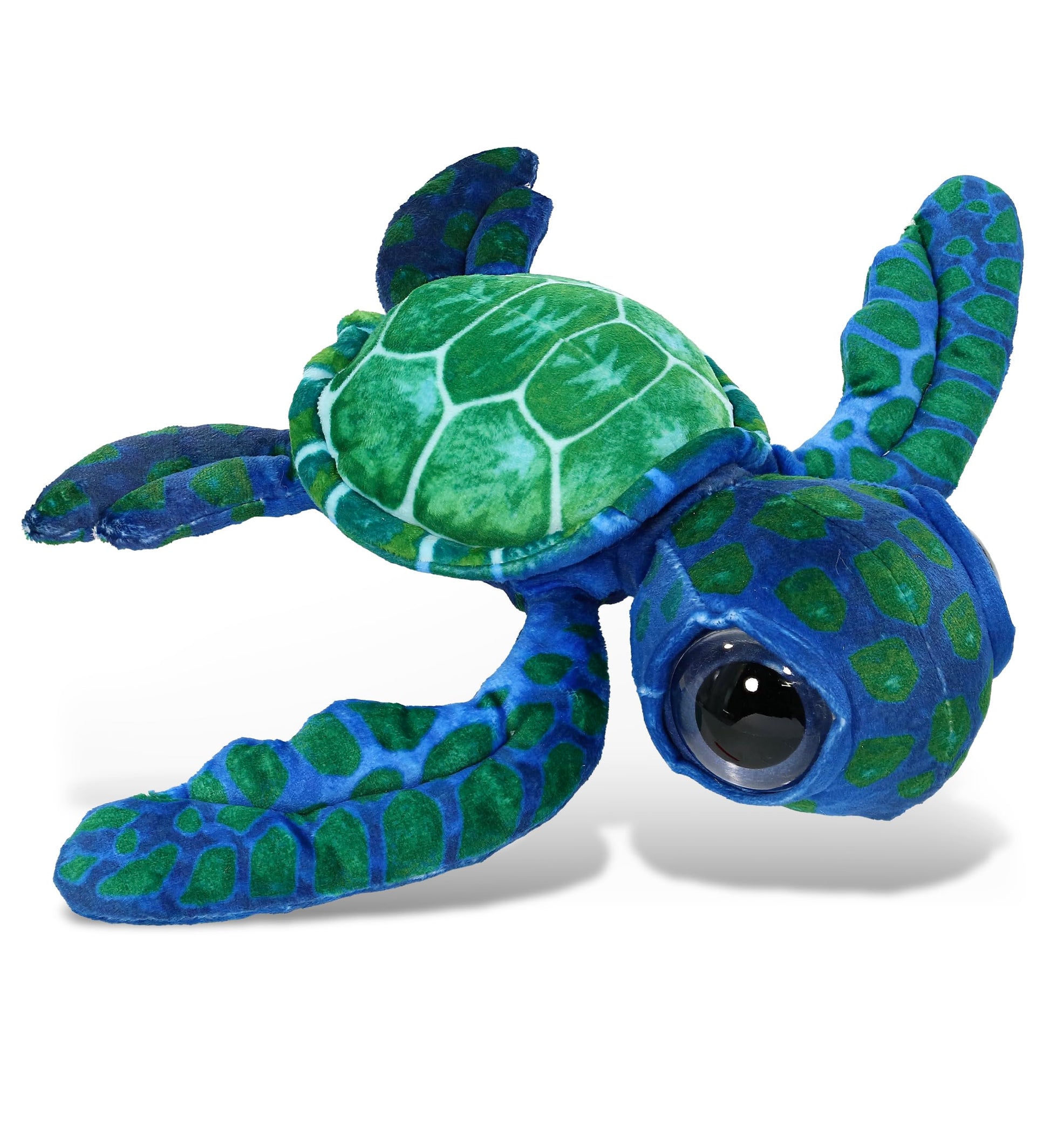 DolliBu Blue Sea Turtle Super Soft Stuffed Animal  Cute Realistic Stuffed Animals for Girls. Boys and mature-themeds Animal Gifts  Kids Ocean Nursery Decor for Newborn  Cuddly Wild Baby Plush Toys - 10 Inches