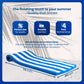 Cococabana 74 Inch Foam Float For Pools & Lakes Vinyl Foam Pool Floats (Pacific Blue Stripe, 2In Thick)