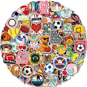 Benresive 300 Pcs Sports Stickers For Kids, Sport Stickers For Water Bottles, Waterproof Water Bottle Stickers For Boys, Vinyl Laptop Stickers Packs, Kids Boys Classroom Prizes For Elementary Students