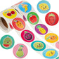 500 Pcs Fruit Roll Stickers, Happy Fruit Stickers, Colorful Fruit Smile Face Stickers Lovely Apple Orange Banana Pear Grapes Sti