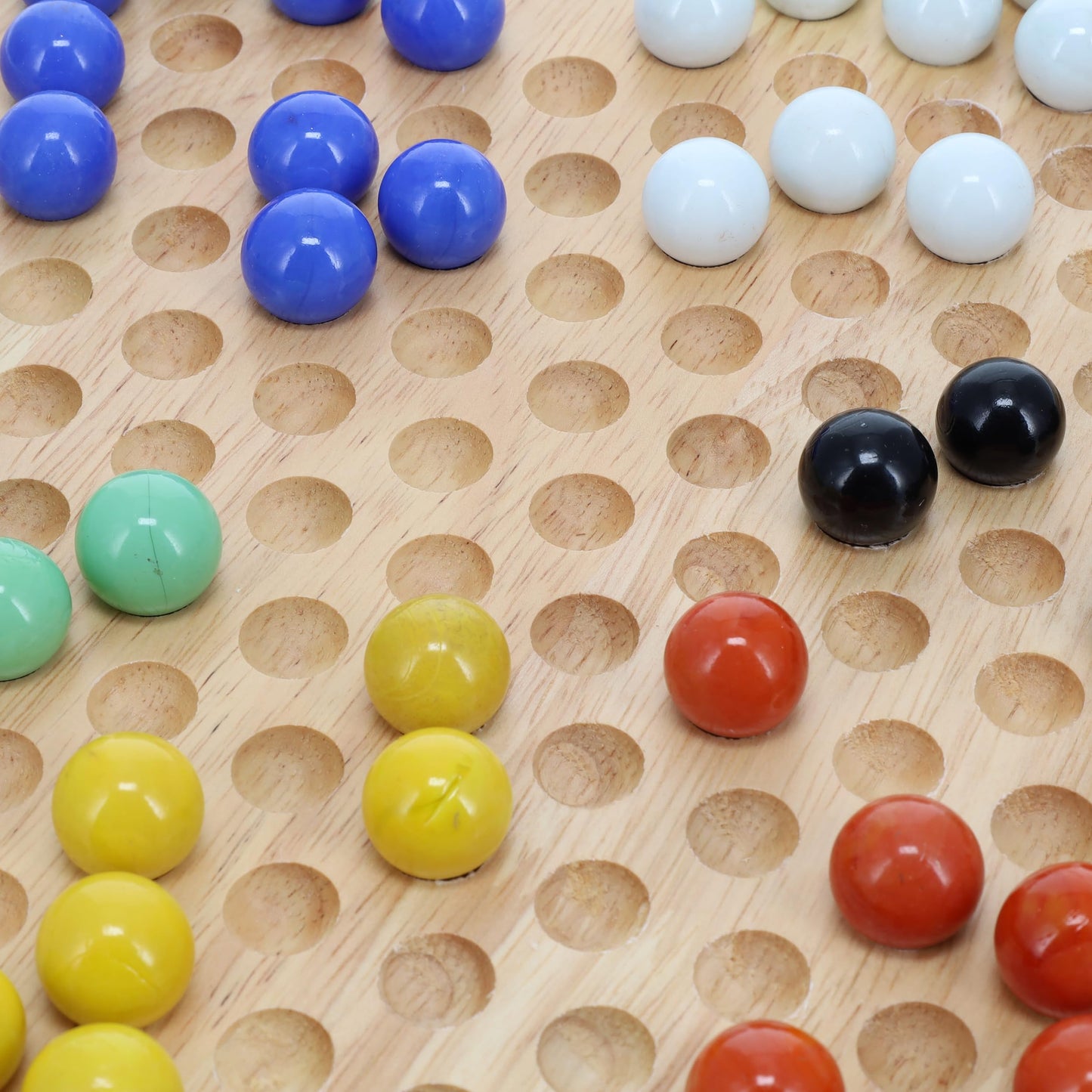 We Games Classic Wooden Chinese Checkers Set With Glass Marbles - 11.5 In