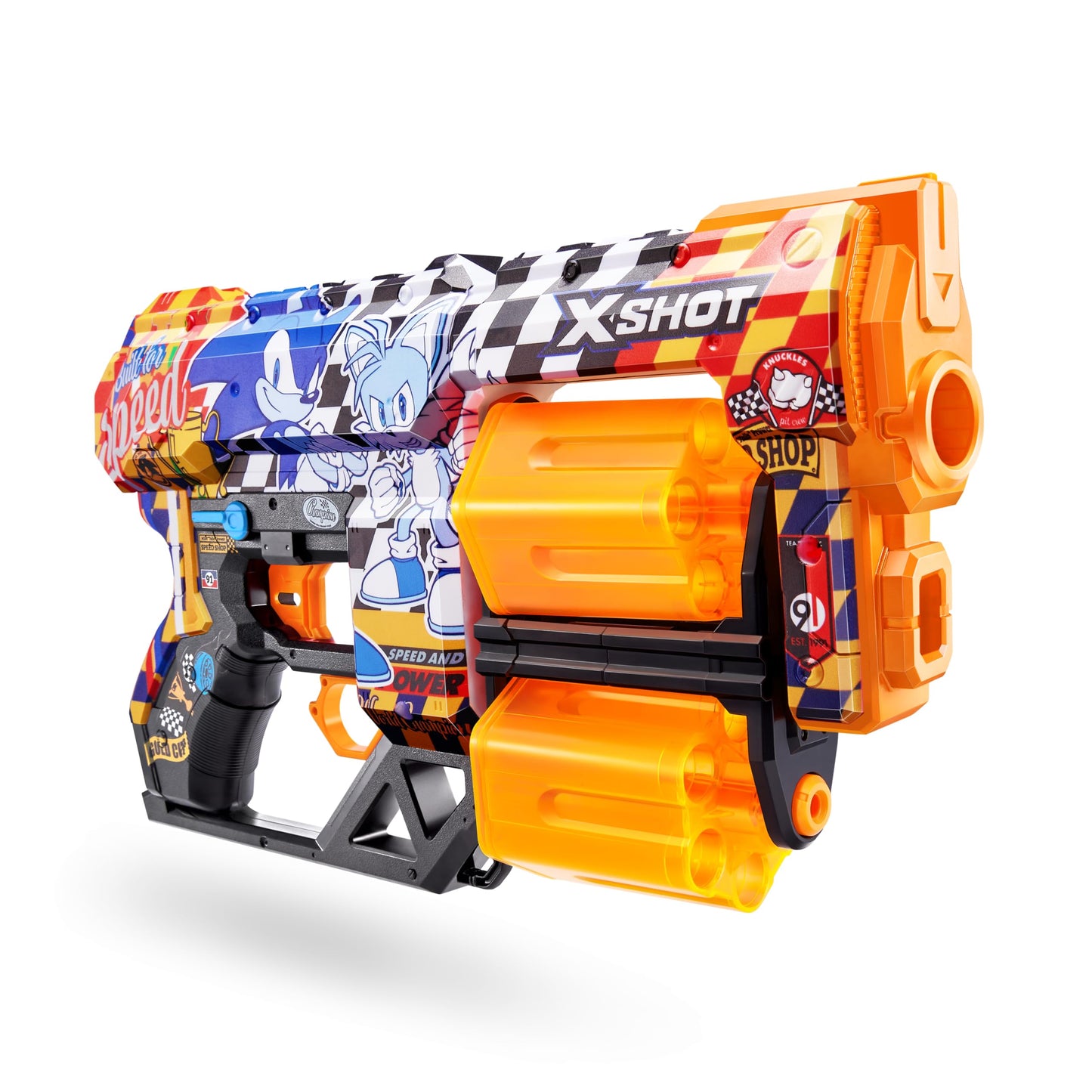 X-Shot Skins Dread Sonic Super Speed Blaster With 24 Darts - Malice Skin By Zuru, Double Rotating Barrels, Air Pocket Dart Technology, Toy Foam Blaster For Kids, Teens And Adults