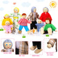Skylety 20 Pcs Wooden Dollhouse Family Set Of 16 Mini People Figures And 4 Pets, Wooden Dollhouse Dolls Family Cosplay Figures Accessories For Pretend Toy(Vivid Style)